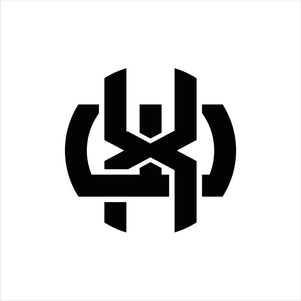 modelo de design de monograma de logotipo xw vetor