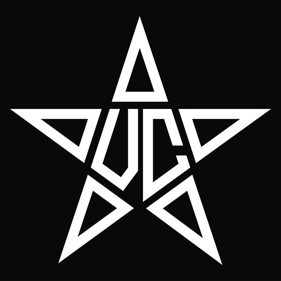 monograma de logotipo vc com modelo de design em forma de estrela vetor