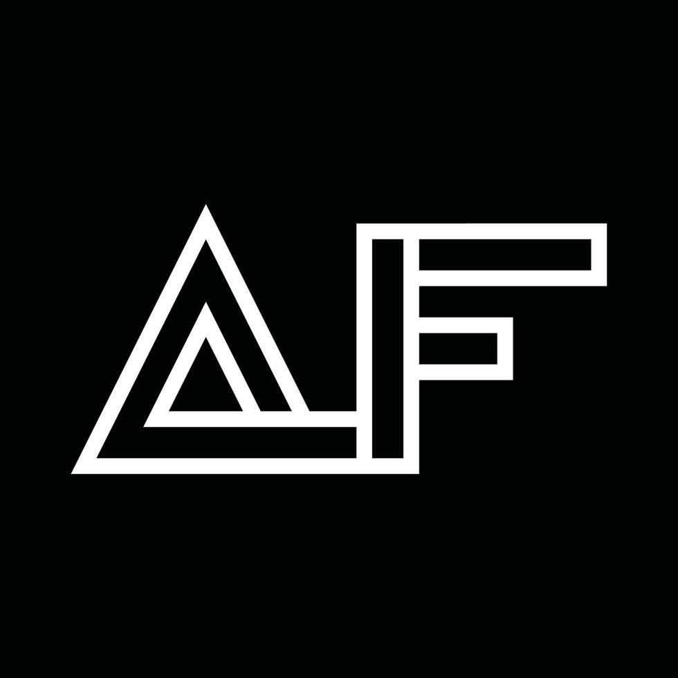 monograma do logotipo af com espaço negativo de estilo de linha vetor