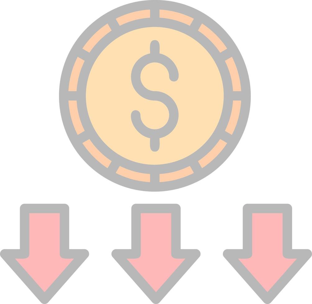 design de ícone vetorial de perda de dinheiro vetor