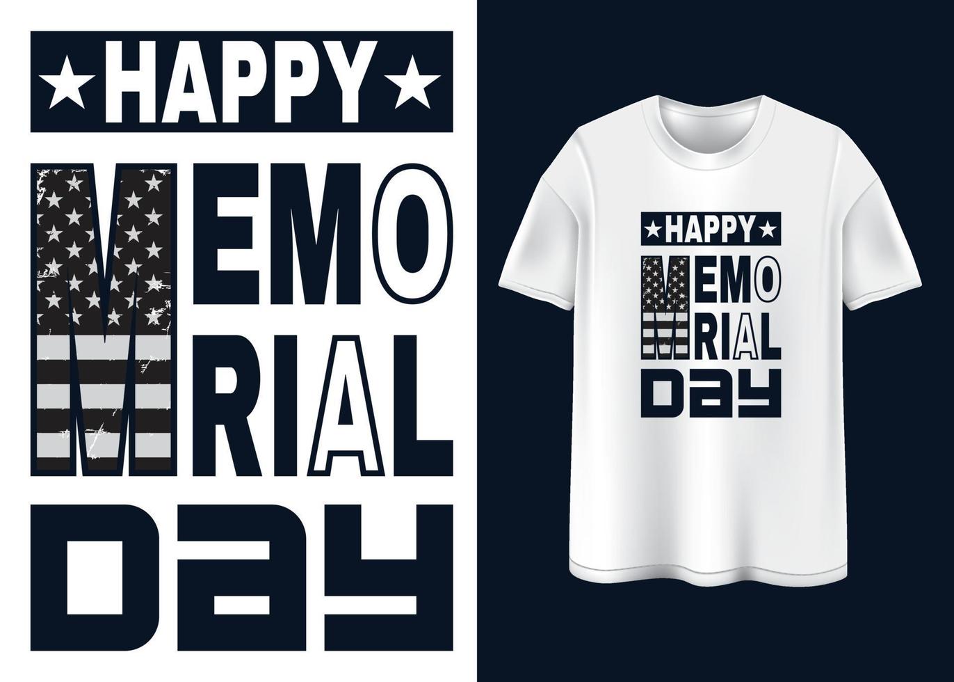 feliz dia do memorial tipografia design de camiseta vetor