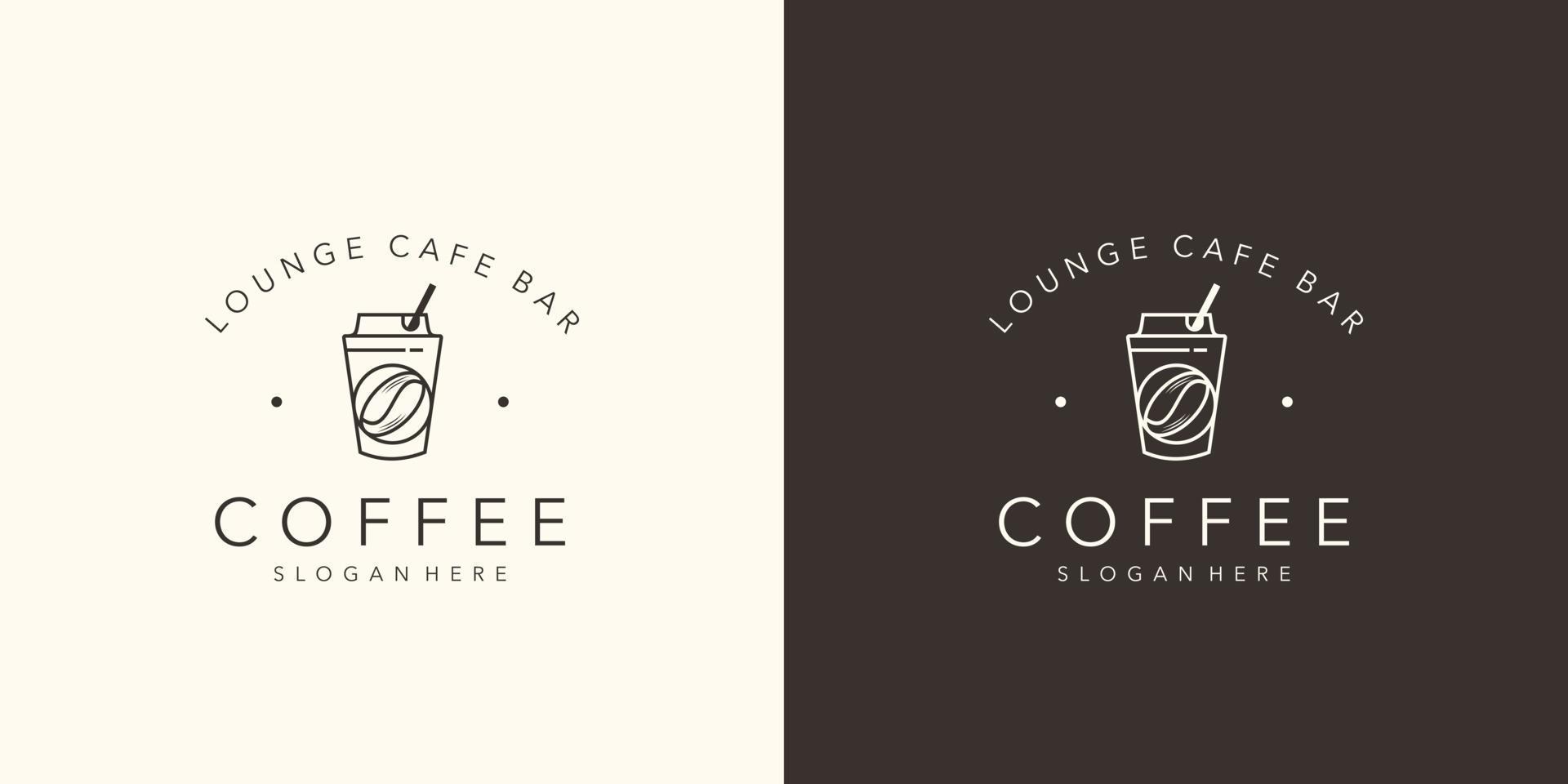 modelo vintage retrô de logotipo de café. lounge café bar minimalista, cafeteria, inspiração de estilo retrô. vetor