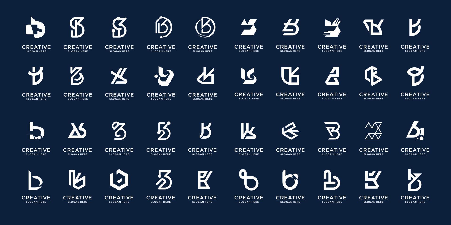 melhor coleção de inspiração de design de logotipo b. mega bundle letra b resumo para negócios da empresa vetor