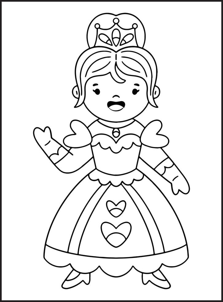 desenhos para colorir princesa vetor