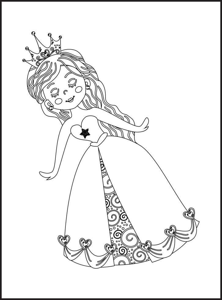 desenhos para colorir princesa vetor