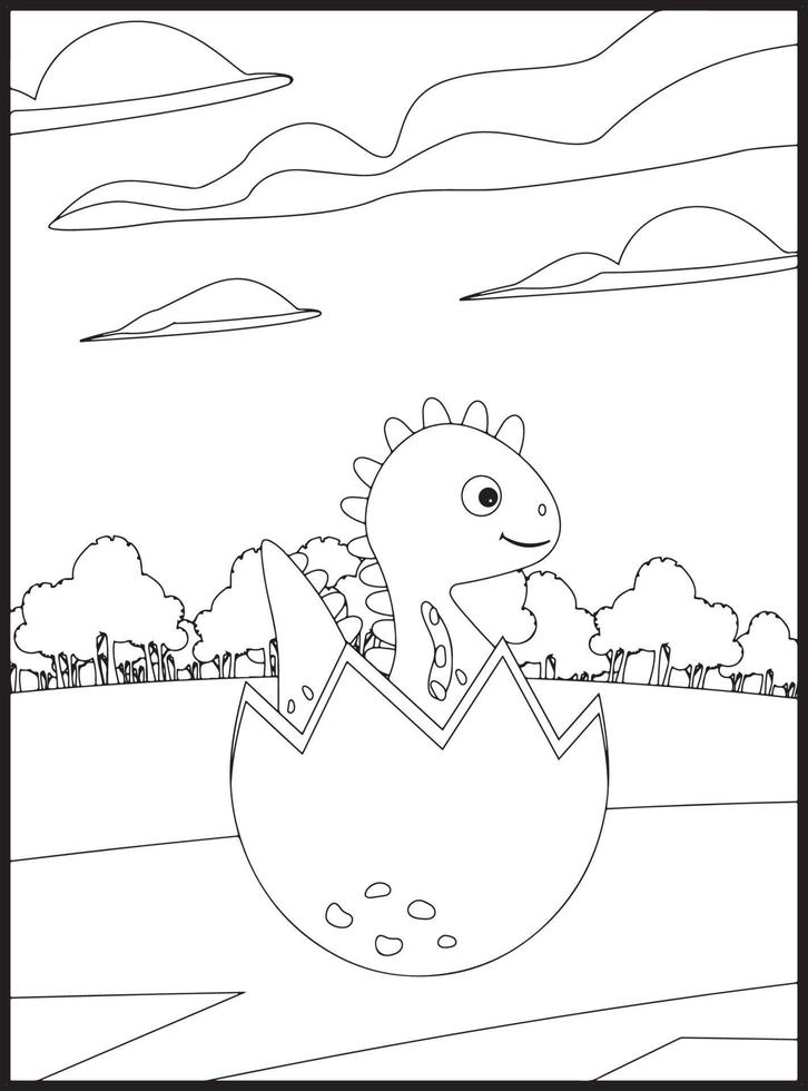desenhos de dinossauros fofos para colorir para crianças vetor