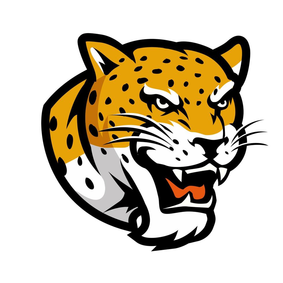 leopardo para esport e logotipo de mascote esportivo isolado vetor