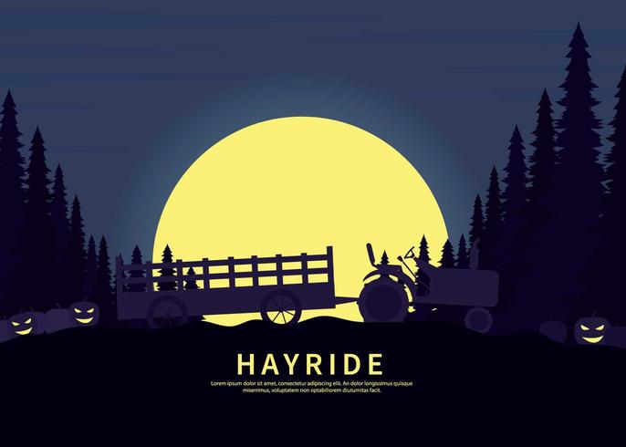 Ilustração grátis da silhueta de Hayride vetor