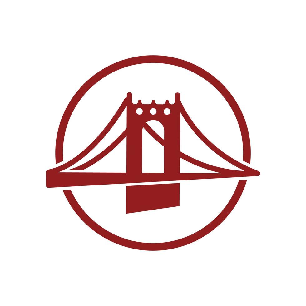 design do ícone do logotipo da ponte e símbolo de negócios vetor