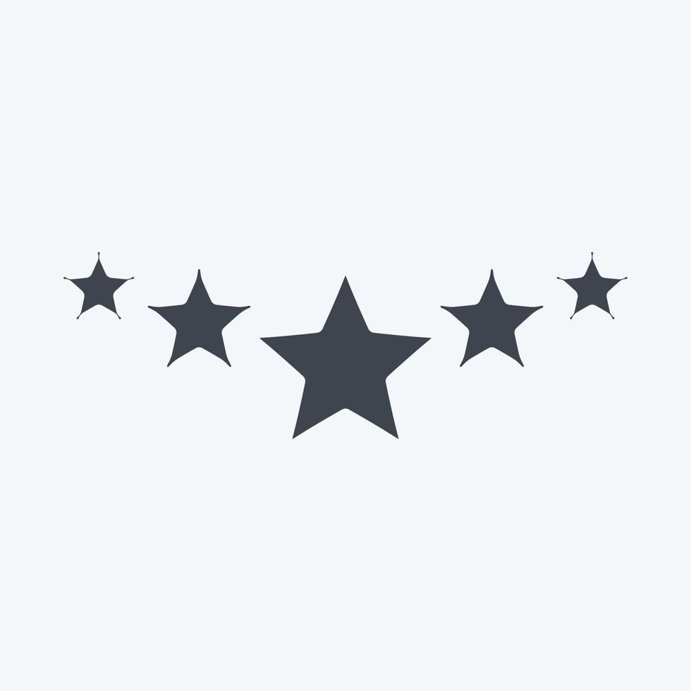 classificação de cinco estrelas do ícone. relacionado ao símbolo de estrelas. estilo glifo. design simples editável. ilustração simples. ícones vetoriais simples vetor