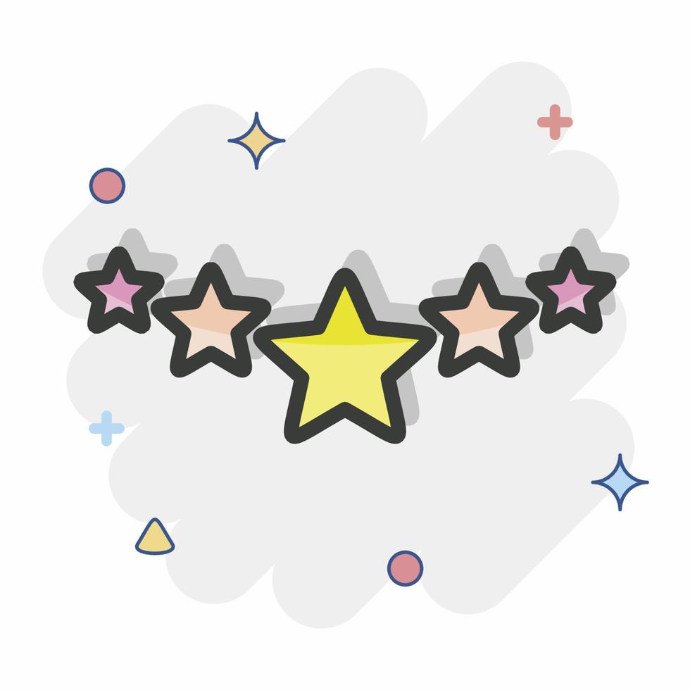 classificação de cinco estrelas do ícone. relacionado ao símbolo de estrelas. estilo cômico. design simples editável. ilustração simples. ícones vetoriais simples vetor