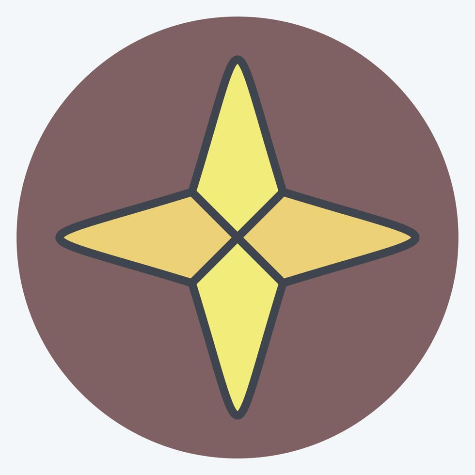 ícone quatro estrelas de ponta. relacionado ao símbolo de estrelas. estilo mate de cor. design simples editável. ilustração simples. ícones vetoriais simples vetor