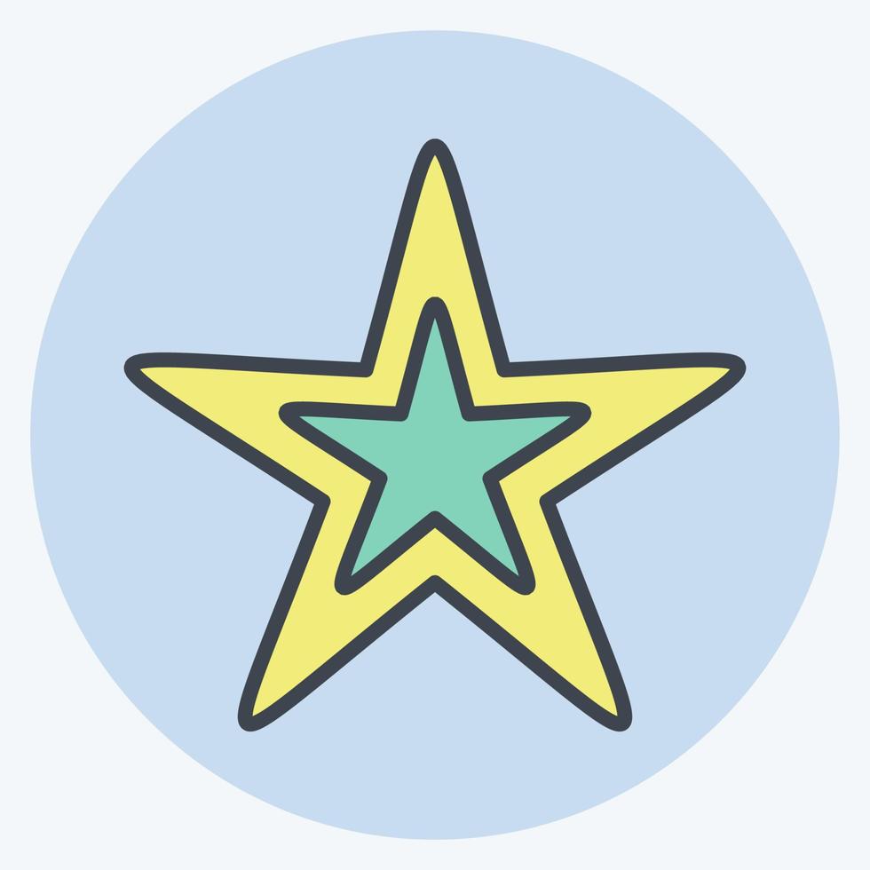 ícone estrela. relacionado ao símbolo de estrelas. estilo mate de cor. design simples editável. ilustração simples. ícones vetoriais simples vetor