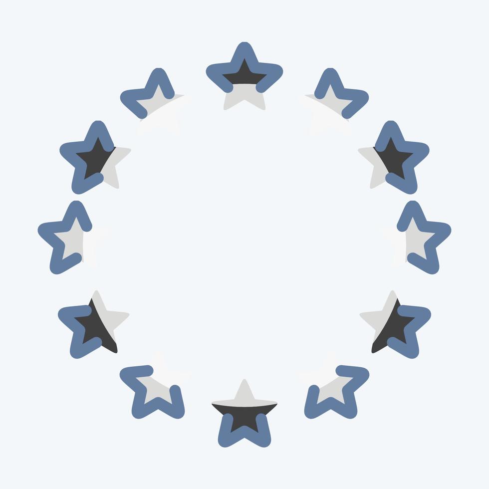 ícone da ue estrelas. relacionado ao símbolo de estrelas. estilo rabisco. design simples editável. ilustração simples. ícones vetoriais simples vetor