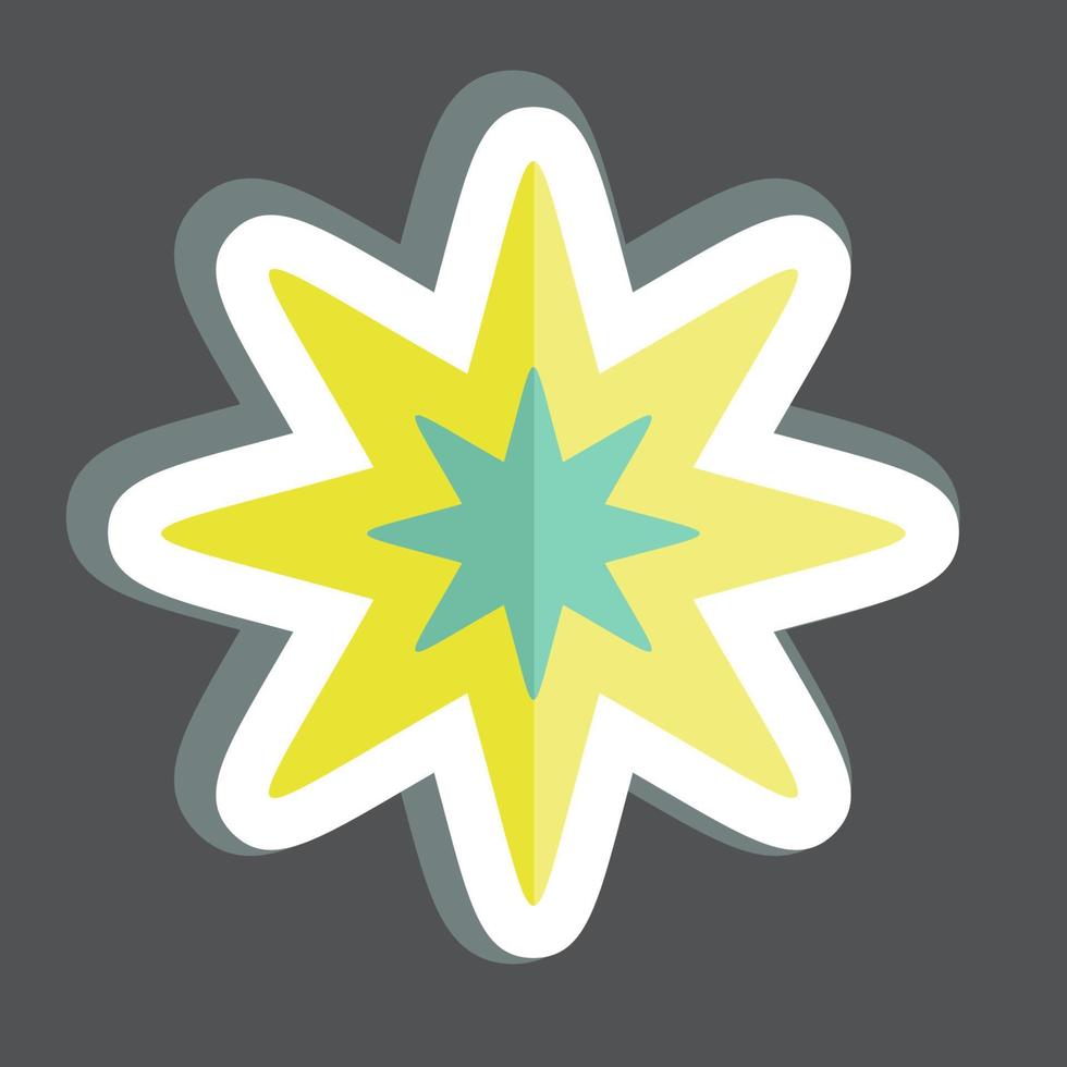 adesivo estrela de oito pontas. relacionado ao símbolo de estrelas. design simples editável. ilustração simples. ícones vetoriais simples vetor