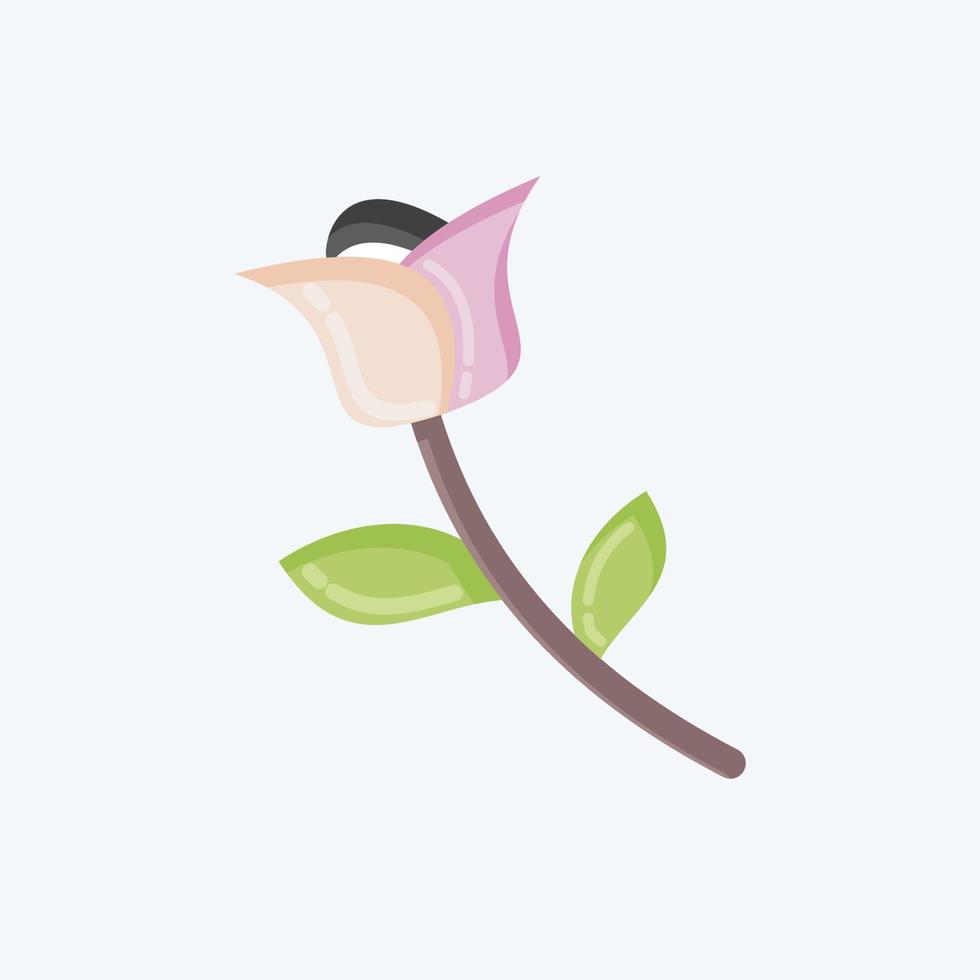ícone rosa. relacionado ao símbolo da flora. estilo plano. ilustração simples. plantar. carvalho. folha. rosa vetor