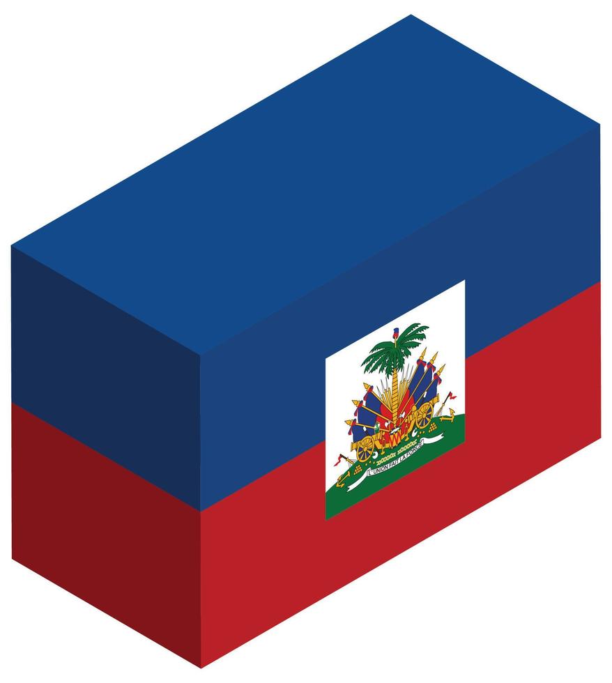 bandeira nacional do haiti - renderização 3d isométrica. vetor