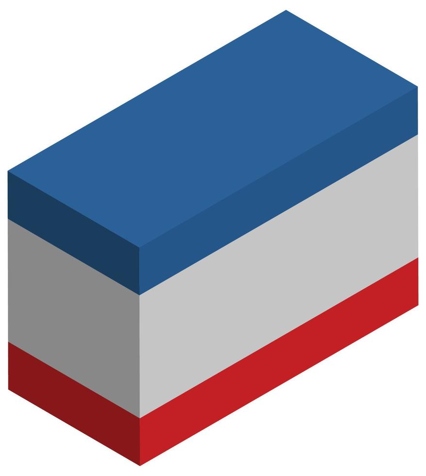 bandeira nacional da croácia - renderização 3d isométrica. vetor