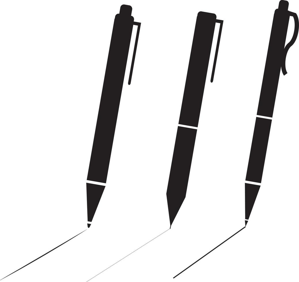 três canetas, ícone vetorial no fundo branco vetor