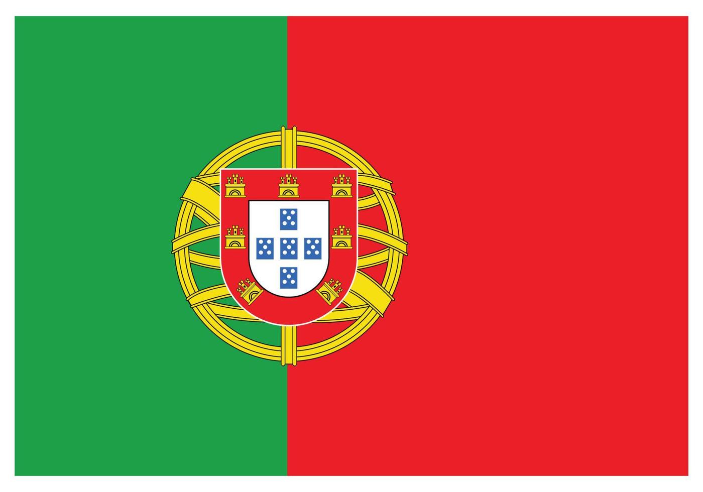 bandeira nacional de portugal - ícone de cor plana. vetor