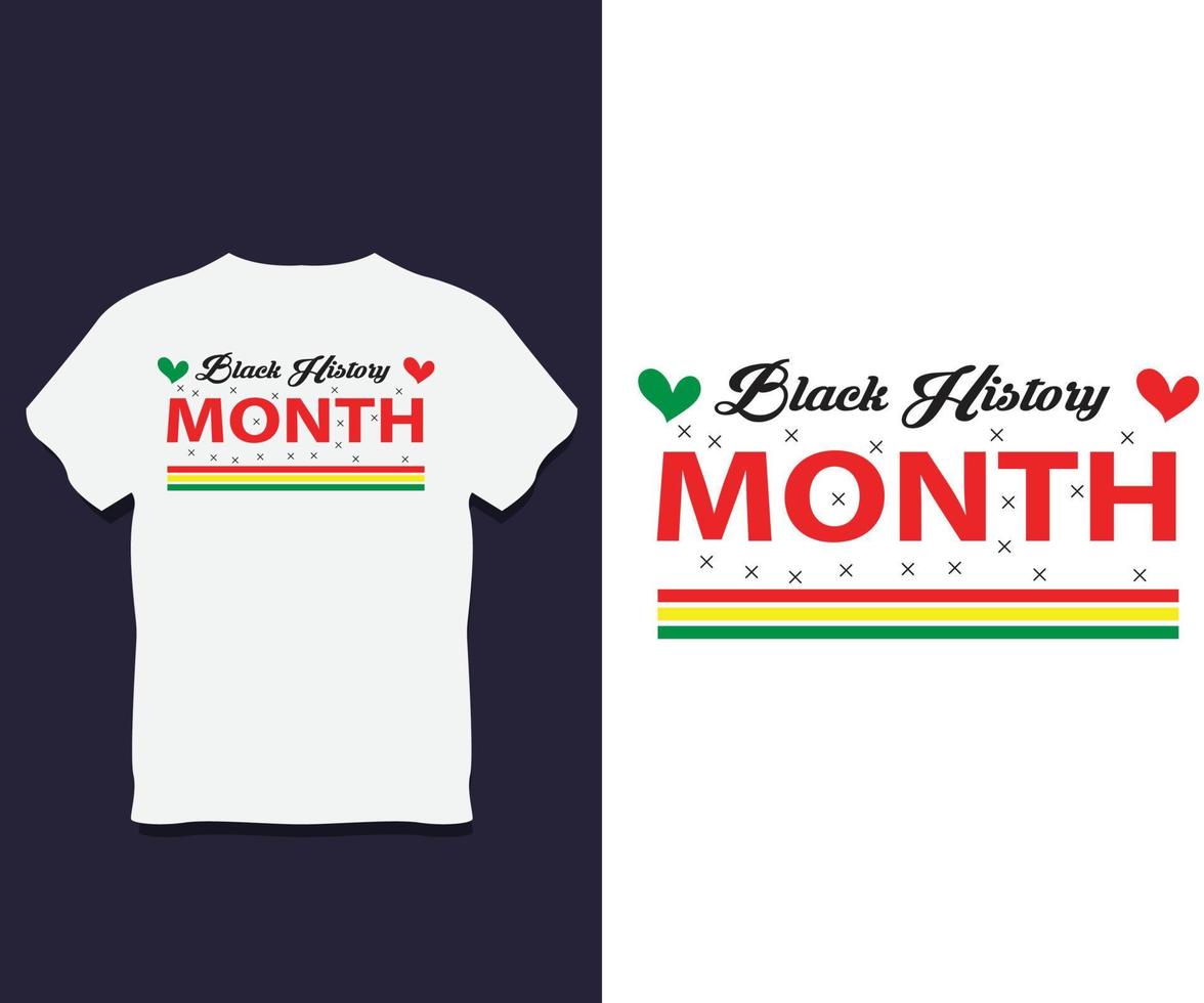 design de camiseta do mês da história negra com vetor