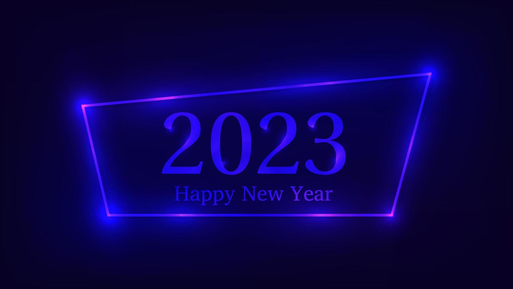 2023 feliz ano novo fundo neon vetor