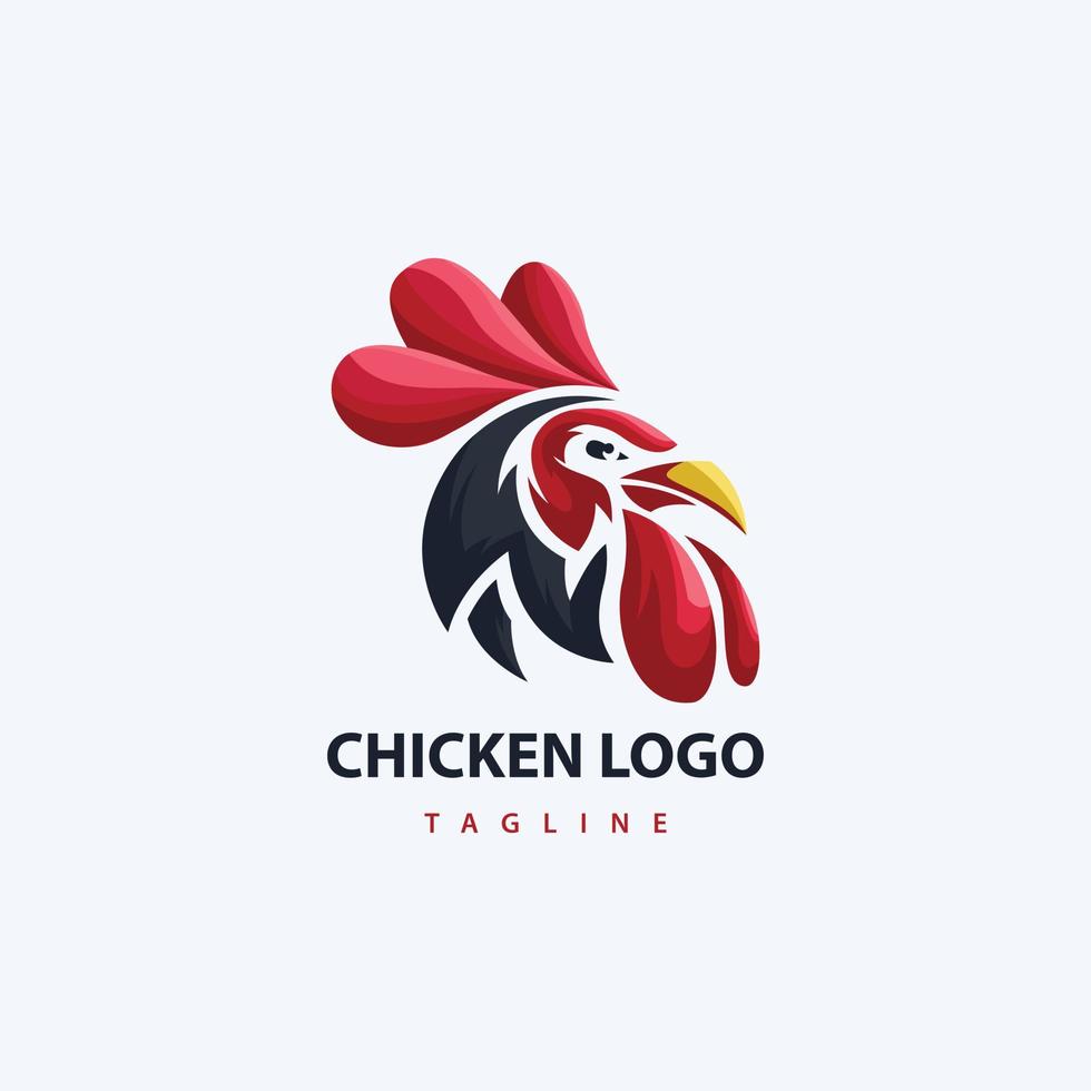 vetor de logotipo de frango, inspiração de modelo de logotipo.