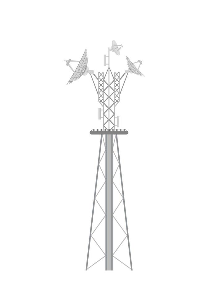 ícone da torre de rádio em estilo cartoon sobre um fundo branco vetor