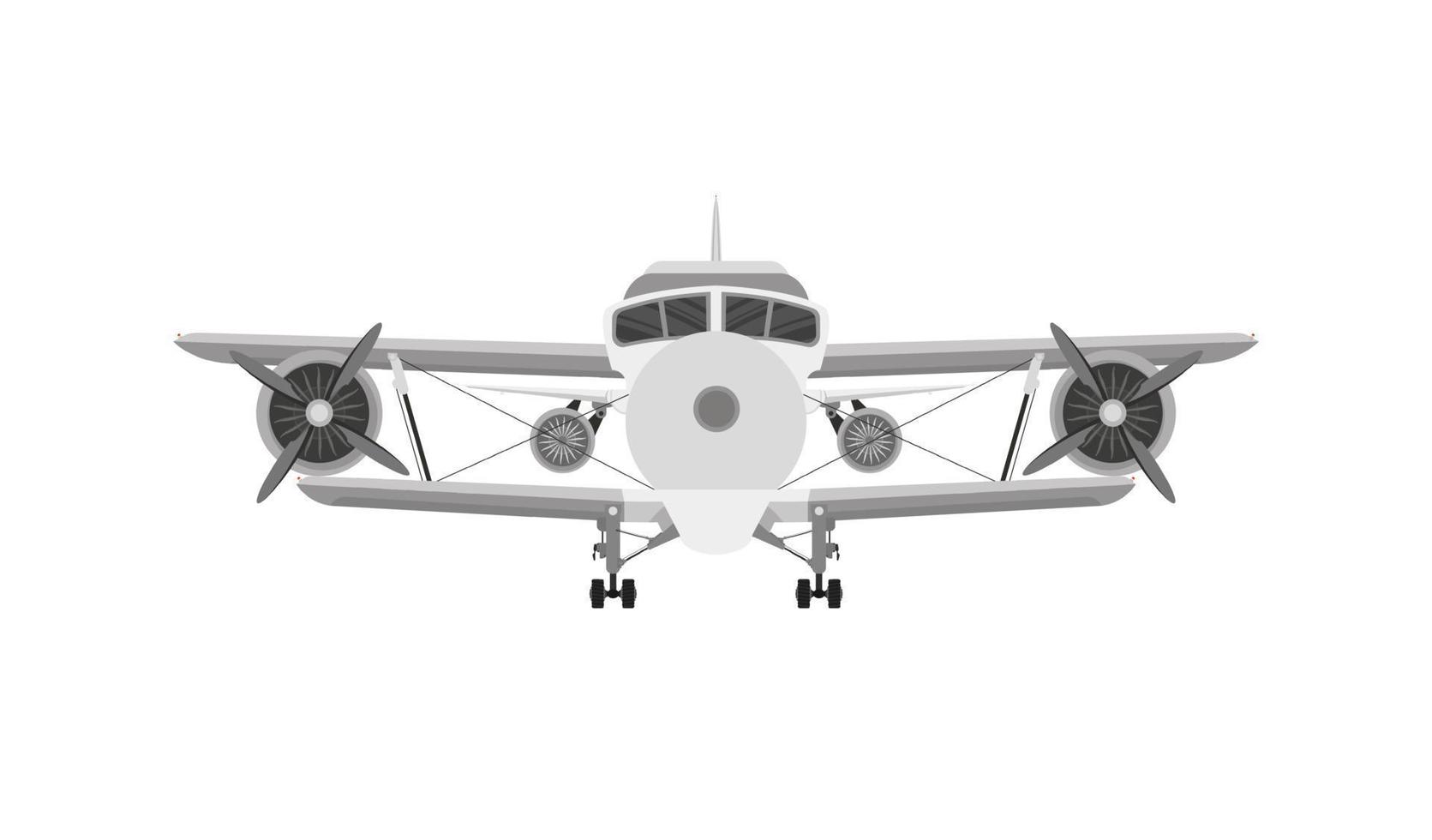 biplano avião vintage avião antigo ilustração de hélice retrô aeronaves isoladas vetor