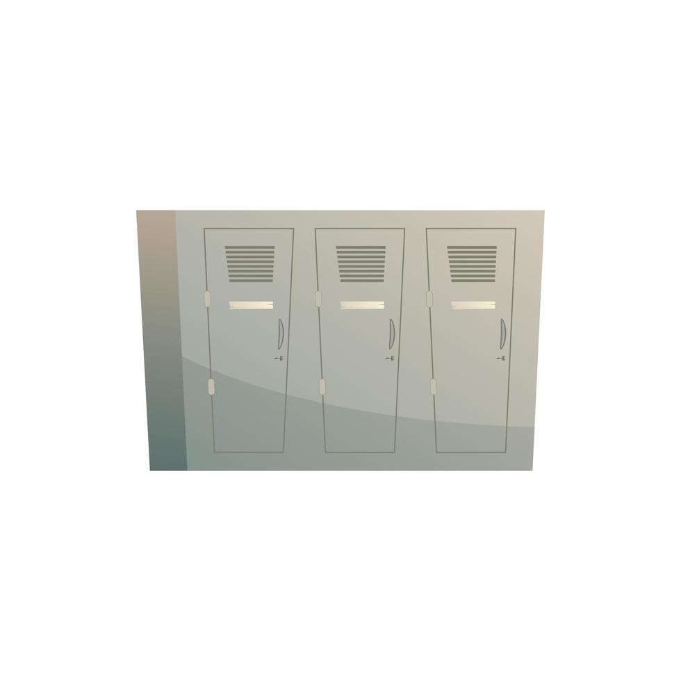 armários de armazenamento de armários de metal para maquetes realistas de escola, clube de fitness, academia, piscina. vetor