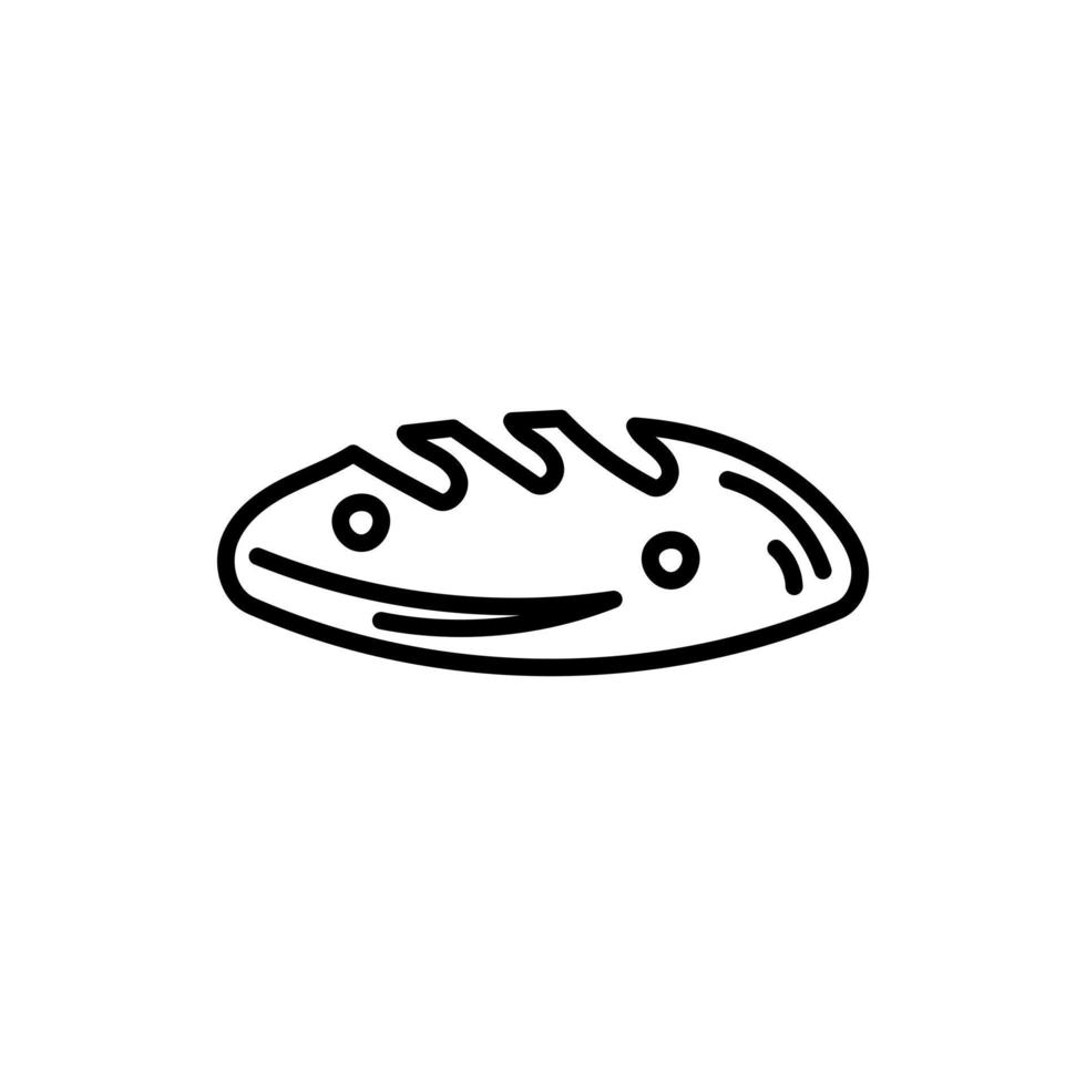 ícone preto mão desenhada contorno simples símbolo de pão delicioso sobre fundo branco vetor
