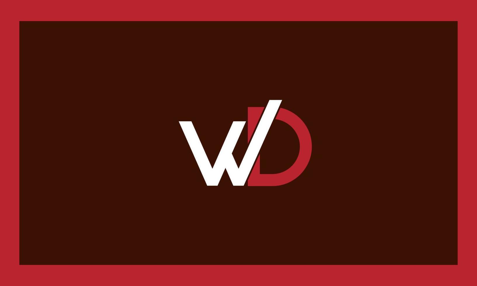 letras do alfabeto iniciais monograma logotipo wd, dw, w e d vetor