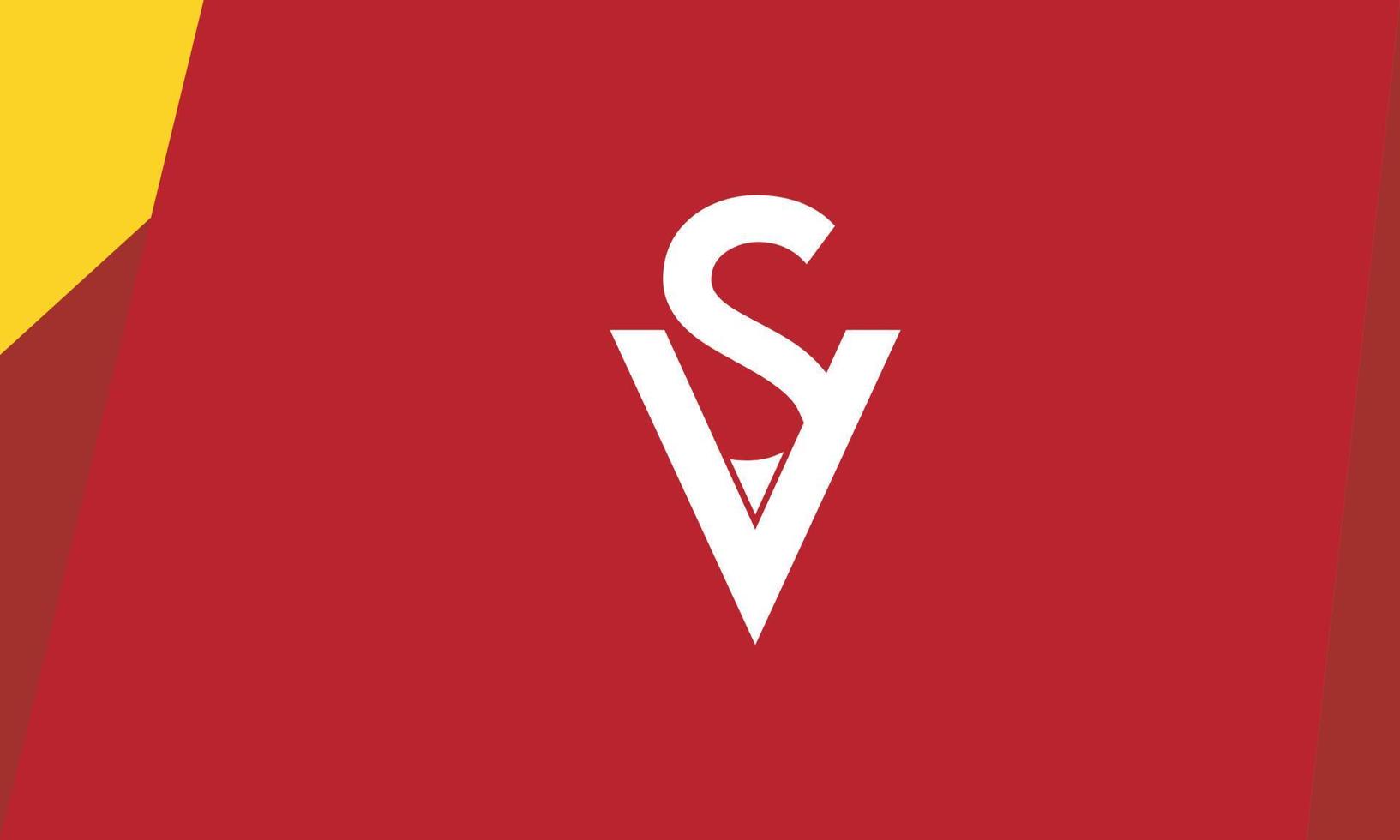 letras do alfabeto iniciais monograma logotipo vs, sv, v e s vetor