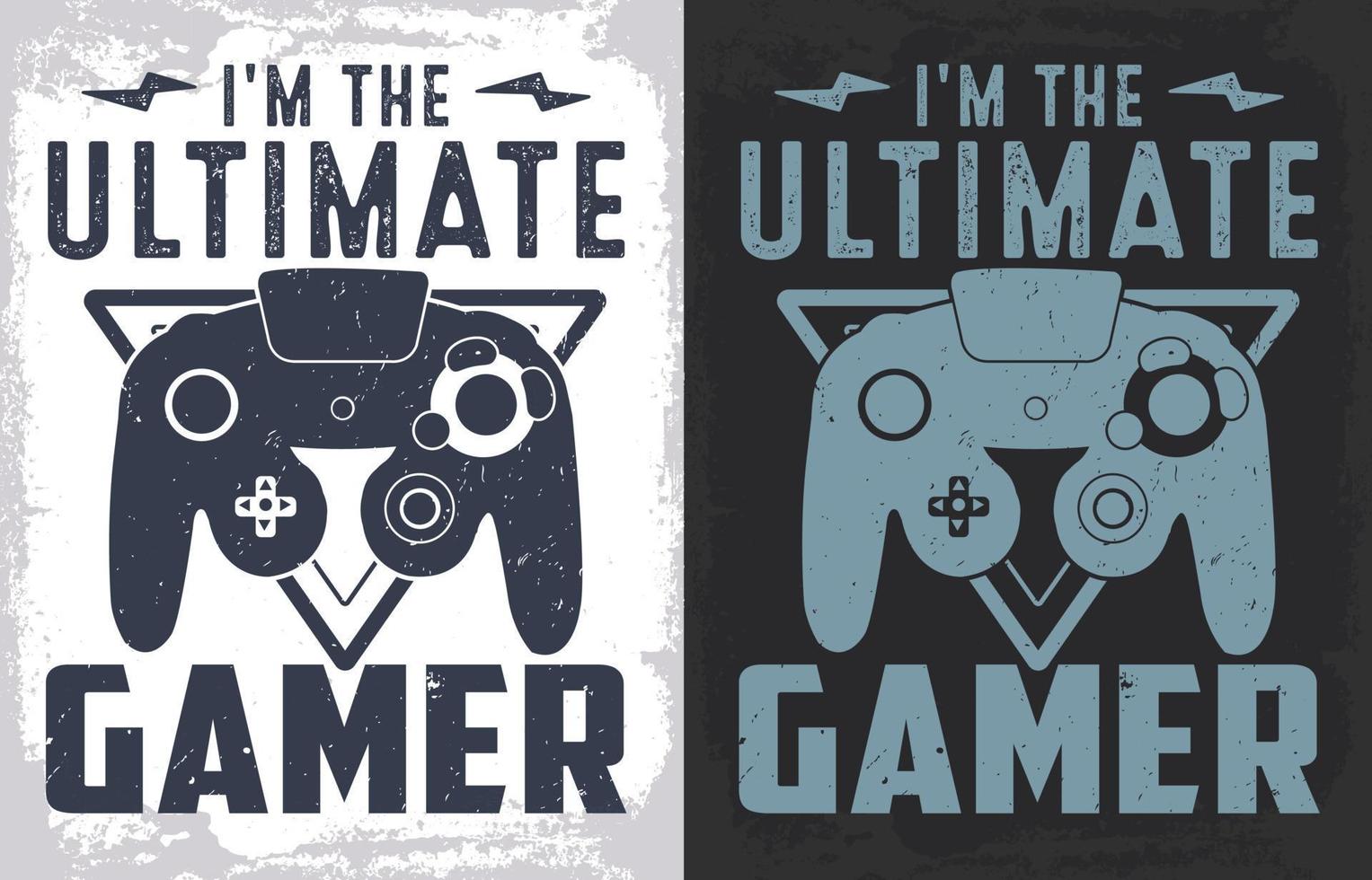 eu sou a melhor camiseta de tipografia de jogador com ilustração de gamepad de joysticks vetor