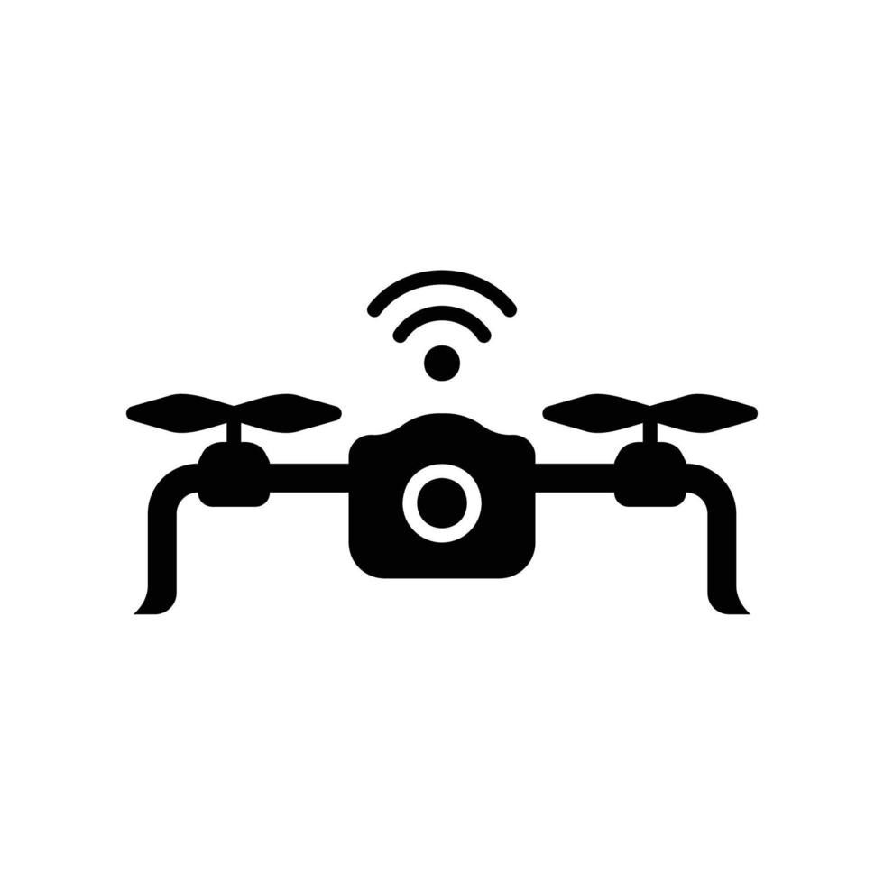 ícone de drone inteligente para voar e tirar fotos e vídeos aéreos vetor