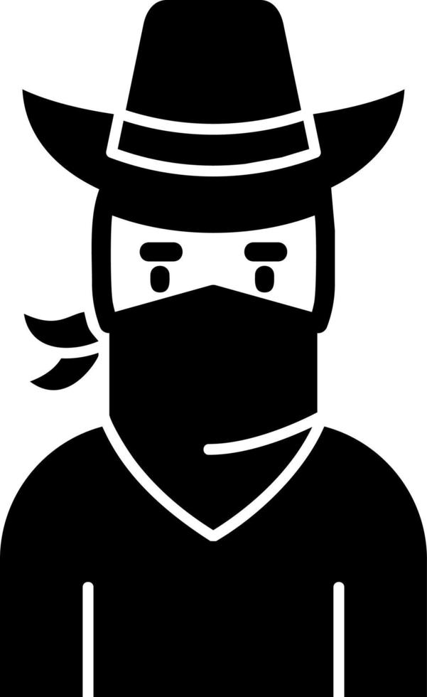 design de ícone de vetor de bandido