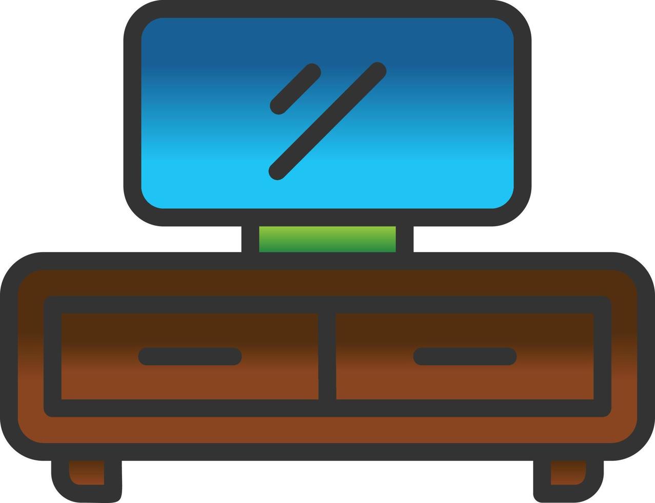 design de ícone de vetor de mesa de tv