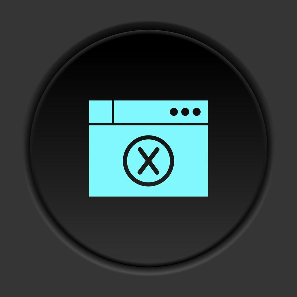 ícone de botão redondo, banco de dados, servidor, navegador. banner de botão redondo, interface de crachá para ilustração de aplicativo em fundo escuro vetor
