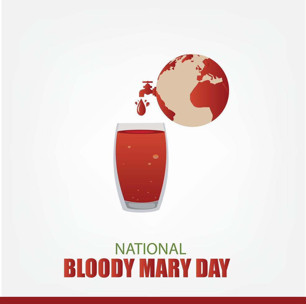 ilustração em vetor do dia nacional de bloody mary. projeto simples e elegante