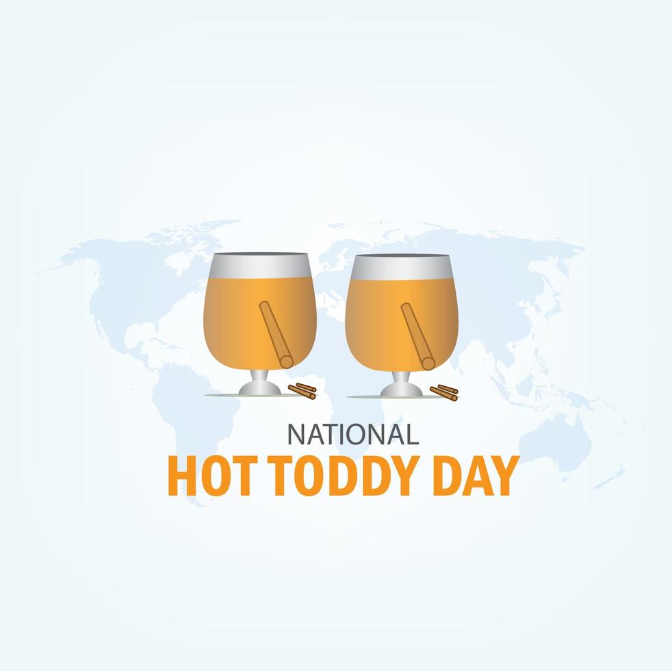 ilustração em vetor de dia nacional de toddy quente. imagem de vidro. pele doce. bom para desejos de feliz dia quente de toddy