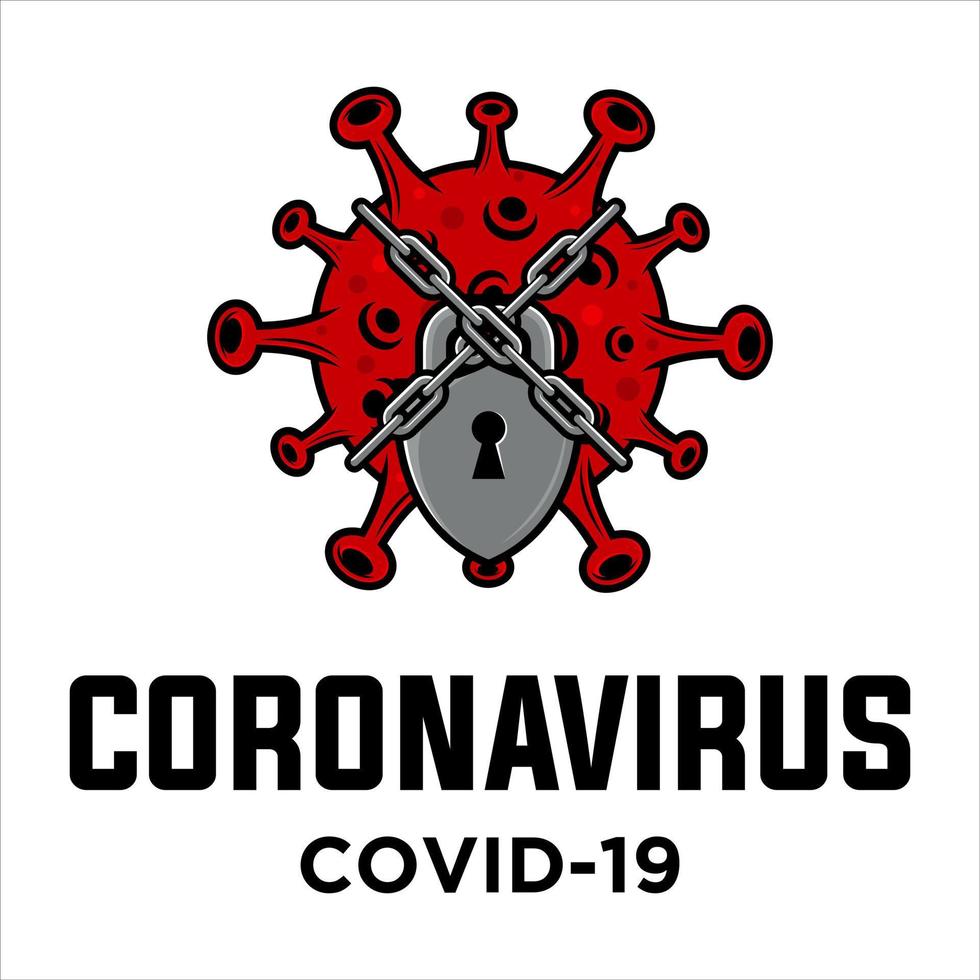 ilustração de bloqueio do vírus corona vetor