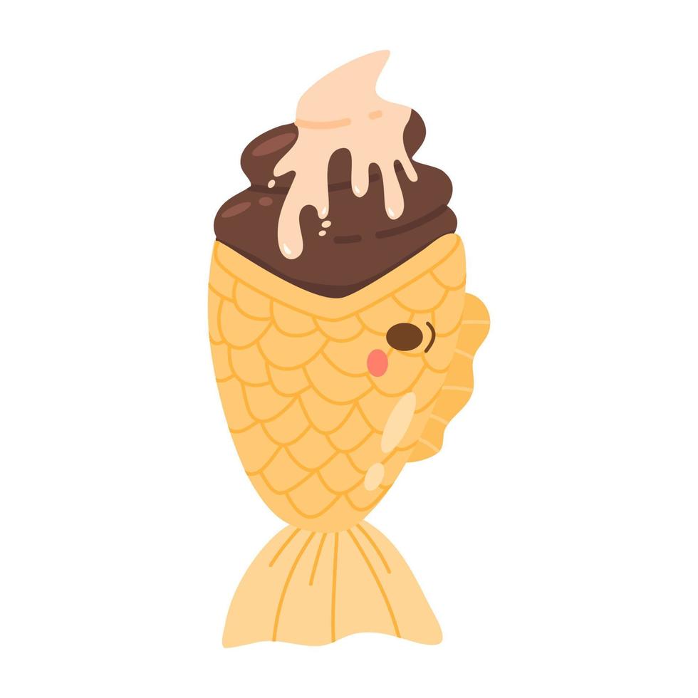 sorvete de chocolate takiyaki vetor