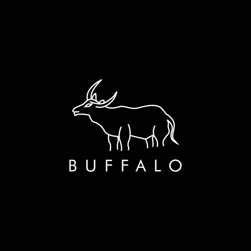 vetor plano de modelo de design de ícone de logotipo de búfalo