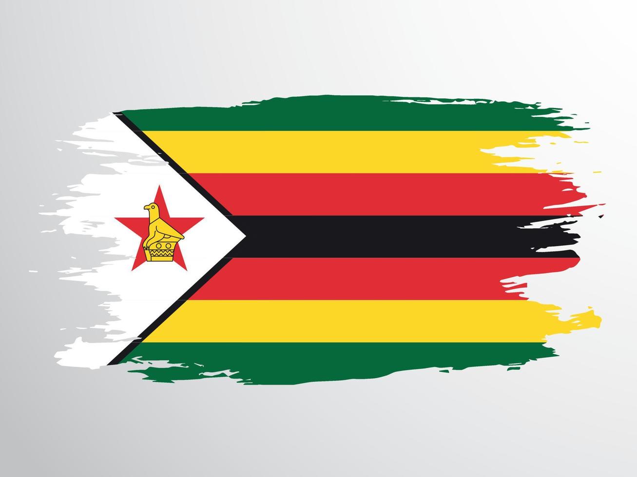 bandeira vetorial do zimbabué desenhada com um pincel vetor