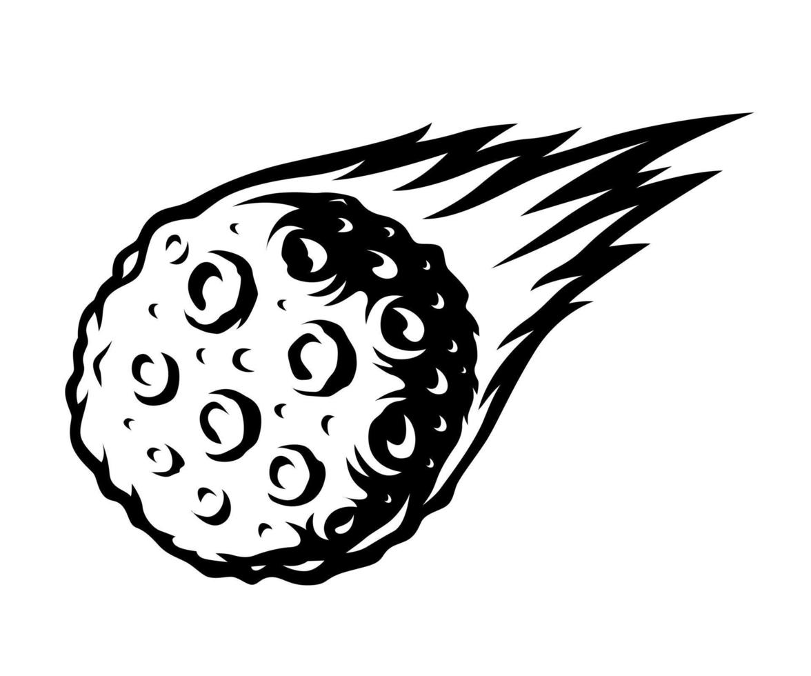 ilustração vetorial asteróide voador vetor