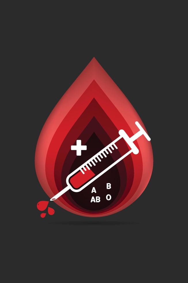 logotipo doação de sangue vetor