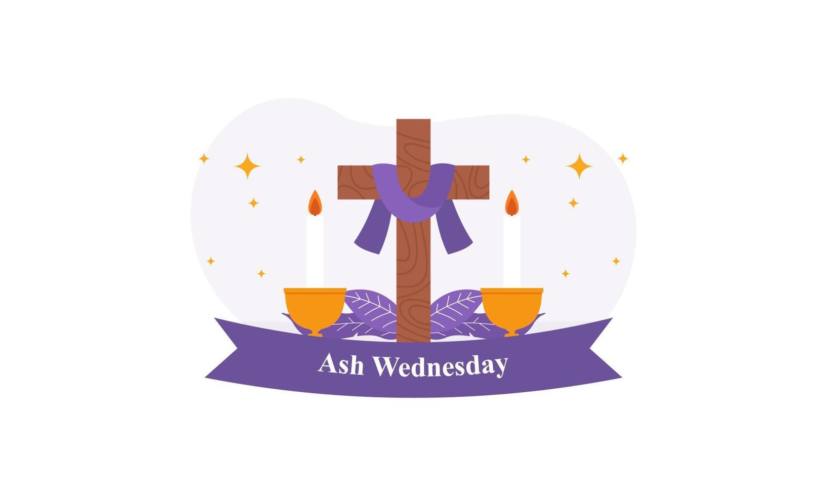 quarta-feira de cinzas é um dia santo cristão de oração e jejum vetor