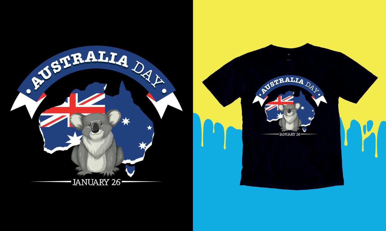 dia da austrália 26 de janeiro, design de camiseta, vetor