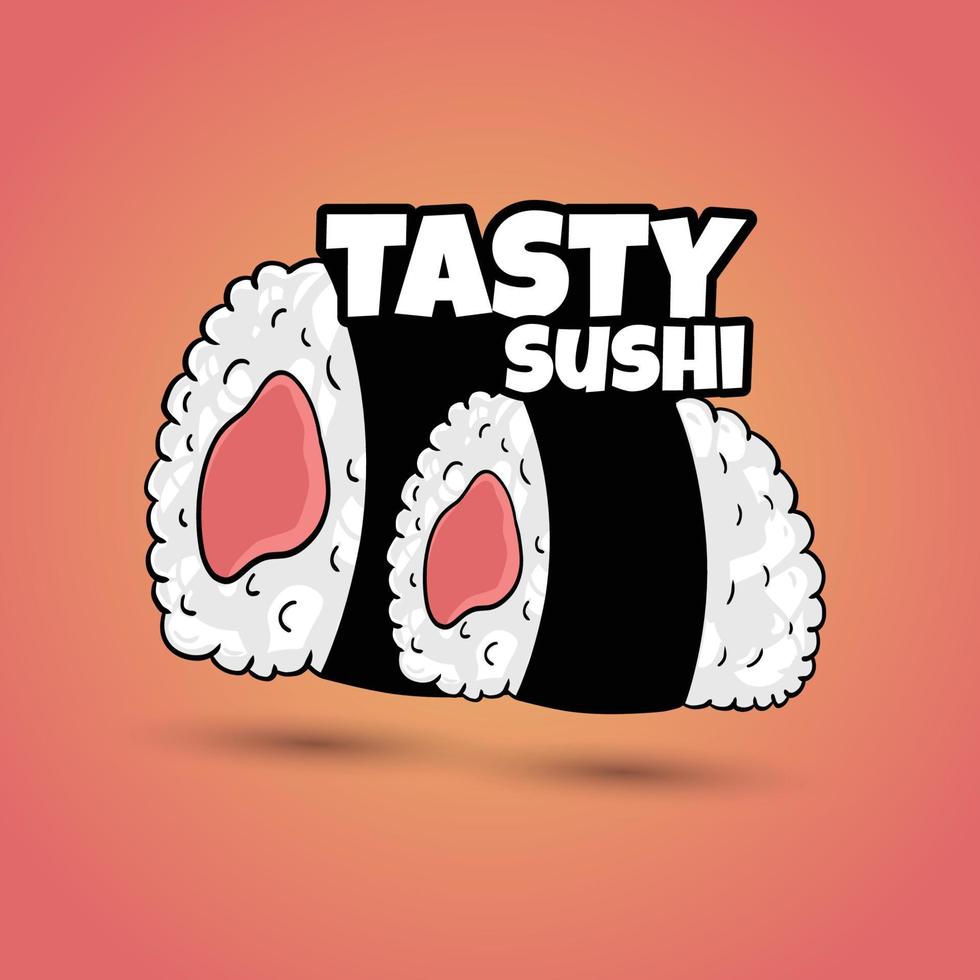 design de vetor de sushi de frutos do mar restaurante de comida asiática