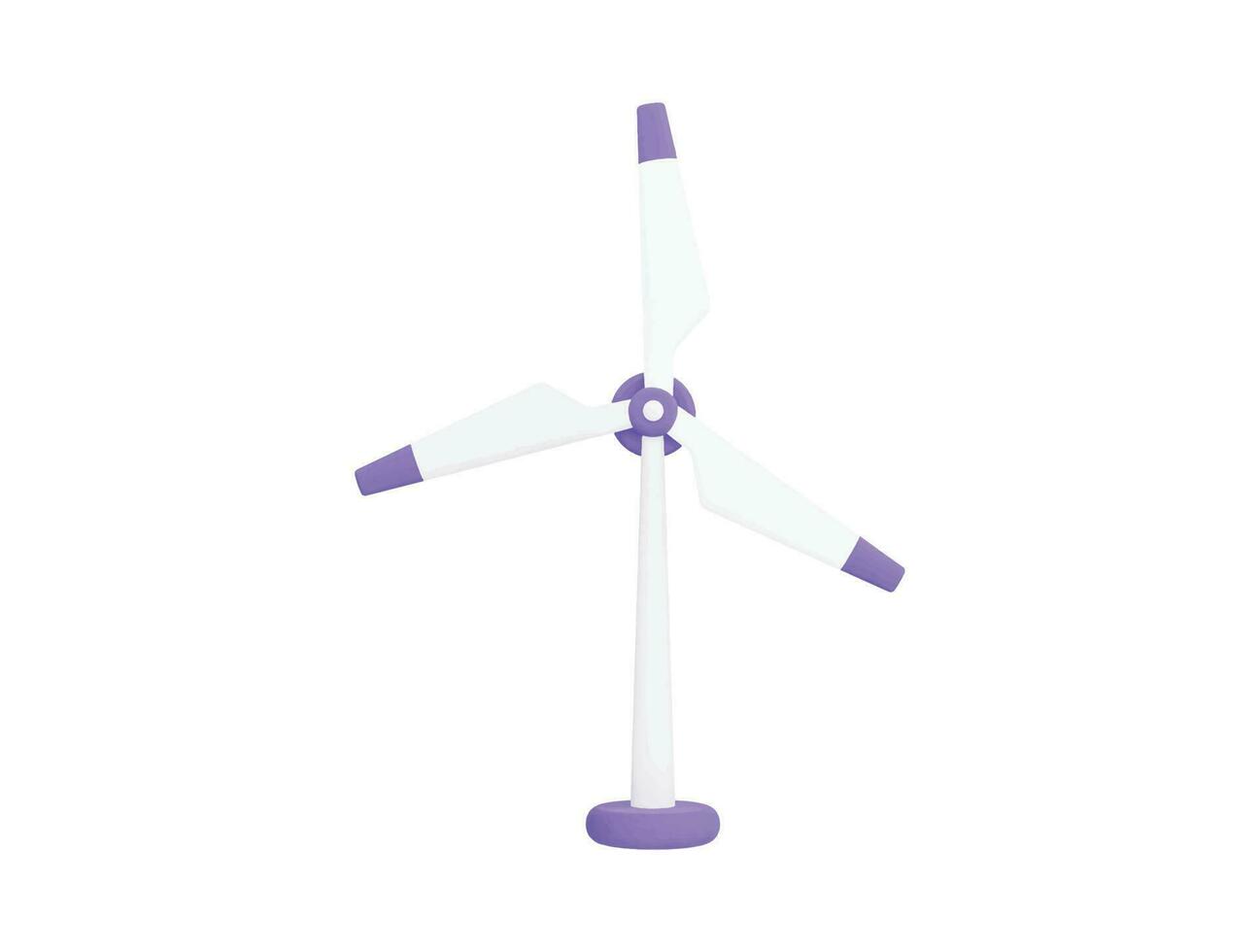 turbina eólica do moinho de vento com estilo minimalista dos desenhos animados do ícone do vetor 3d